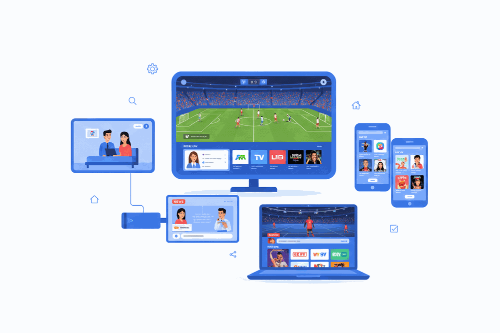 Voodoo Streams IPTV works on Smart TV, phone, tablet, laptop, and streaming devices